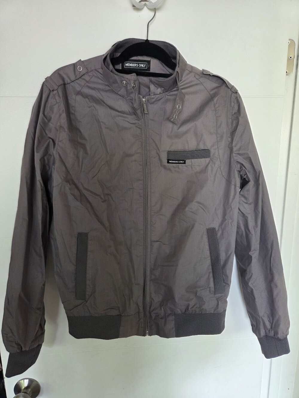 Members Only Charcoal Gray Lightweight Bomber Jacket